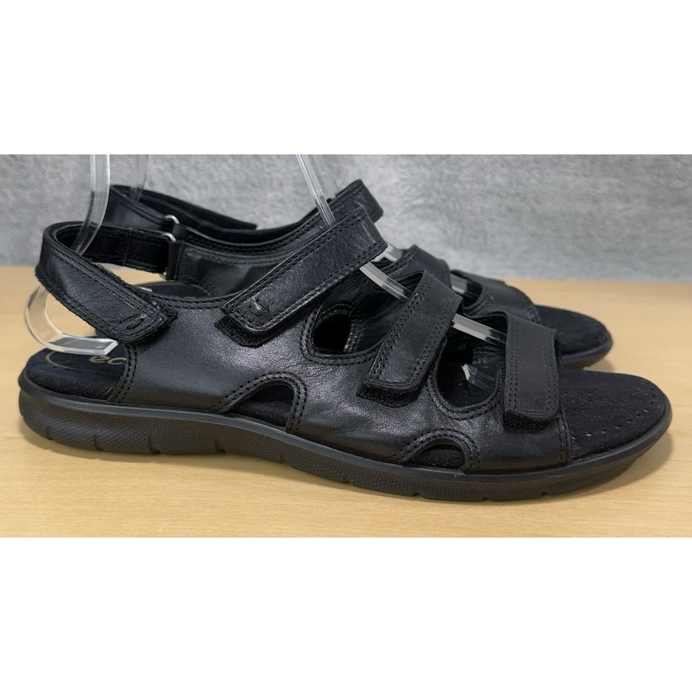 Ecco Babette Sandals Black Three Strap Slingback Adjustable Sandals Sz 41 US 10‎
